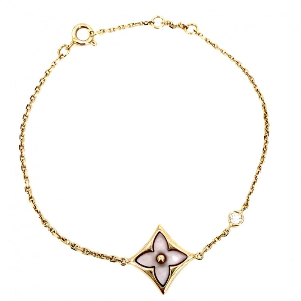 LOUIS VUITTON 18k Gold Diamond Charm Bracelet